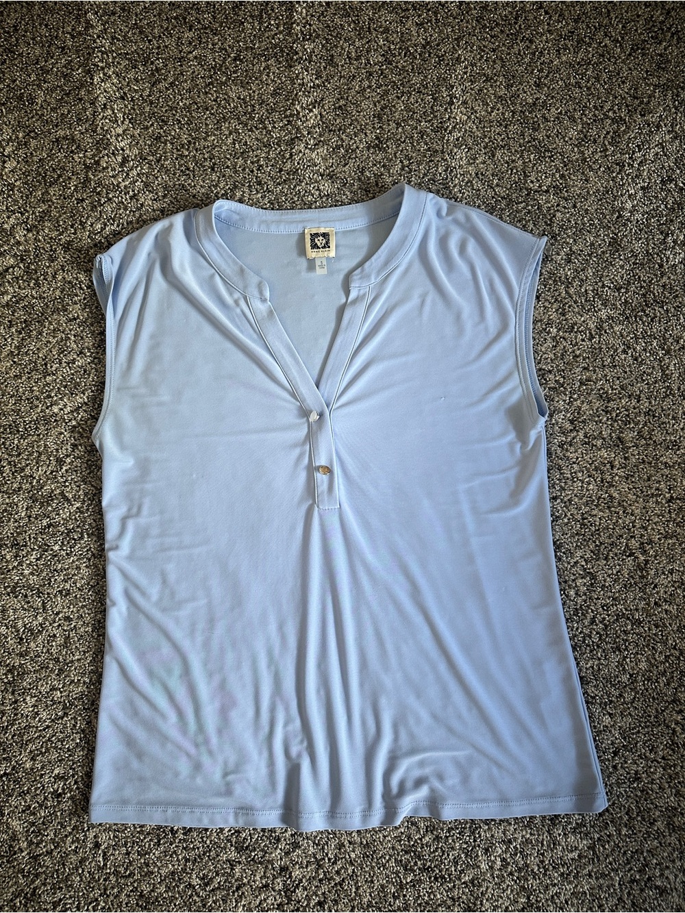 Anne Klein Light Blue Sleeveless Blouse